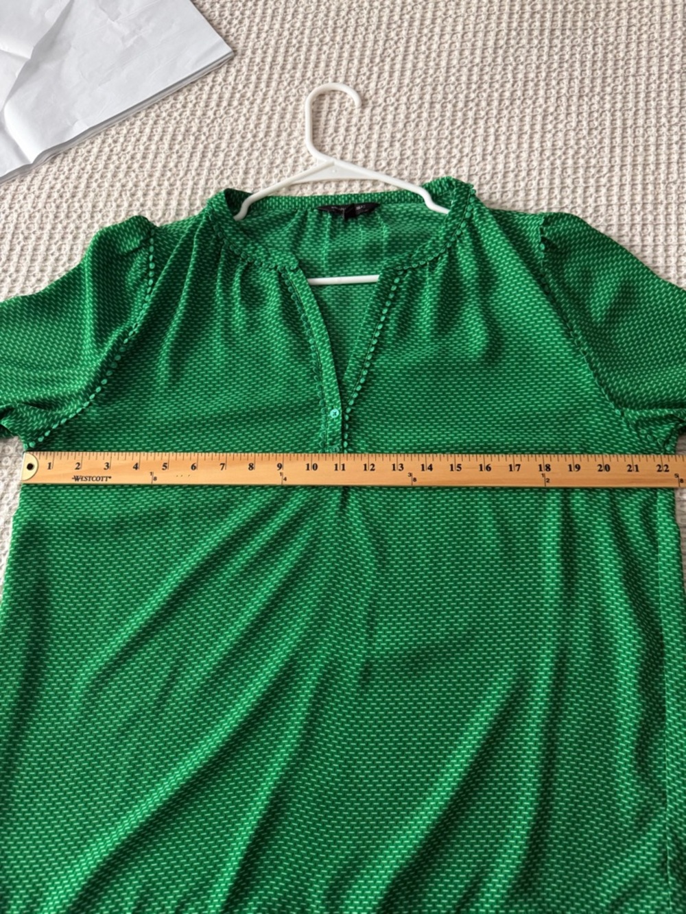 Banana Republic Emerald Green Dot-Print Split-Neck Blouse - Picture 4 of 4